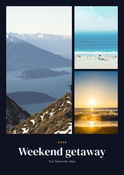 Midnight Weekend getaway 3 Photo Collage template