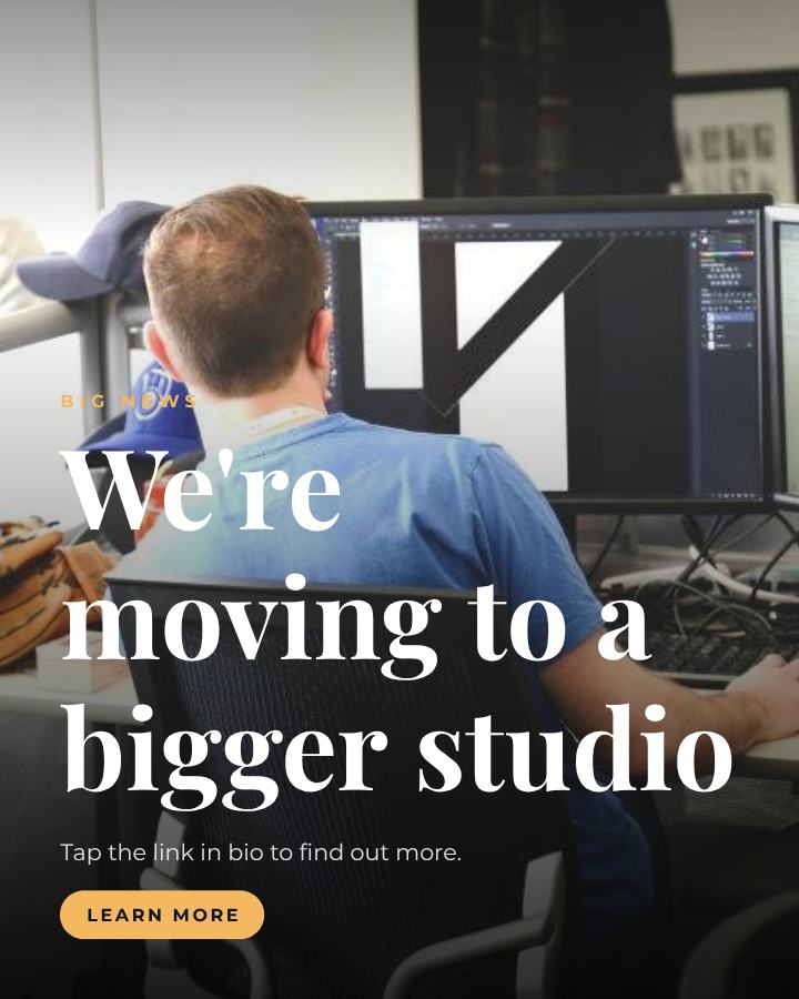 Midnight We're moving to a bigger studio Announcement Post — editable social media template
