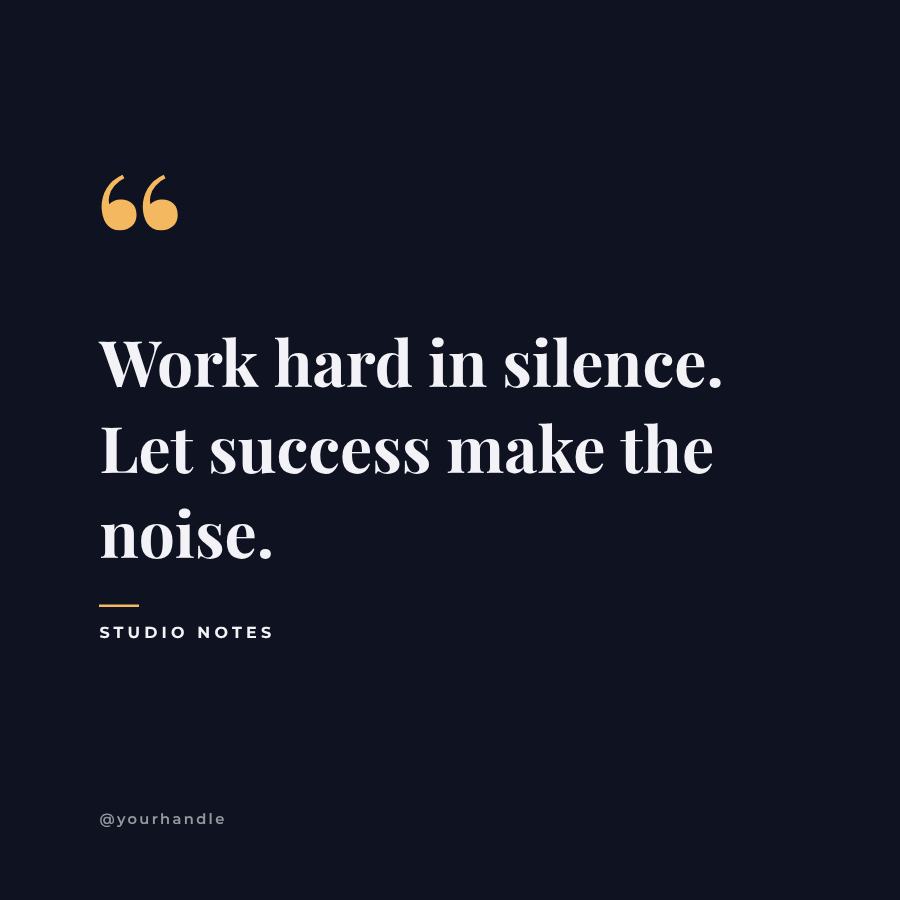 Midnight Work hard in Quote Post — editable social media template