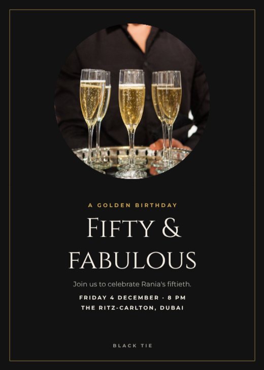 Milestone 50 Golden Celebration — free invitation template