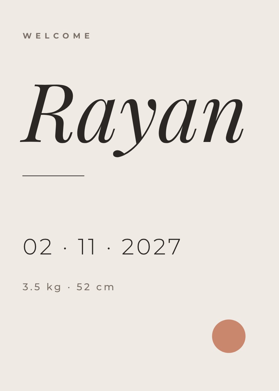 Minimal Birth Announcement — editable love & family template