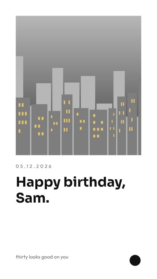 Minimal Birthday Story template