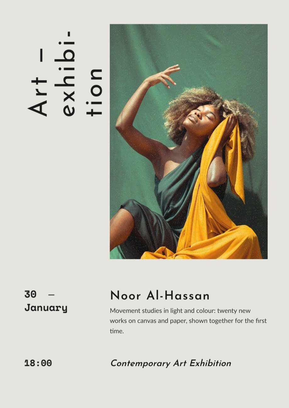 Minimal Contemporary Art Exhibition Poster — editable poster template