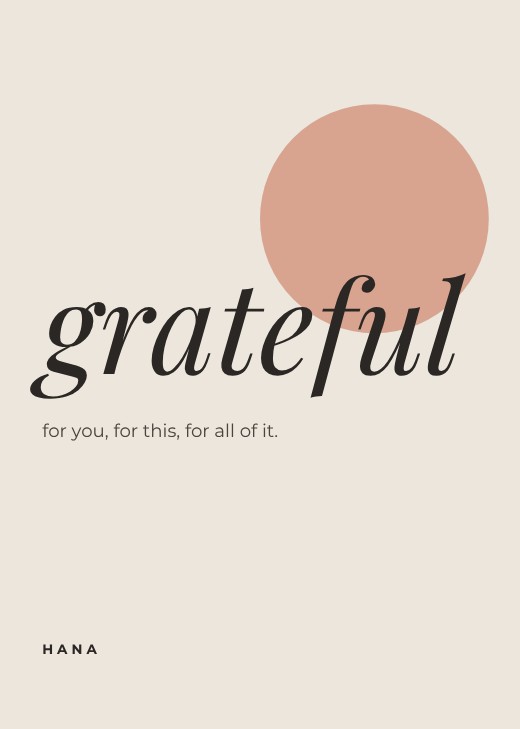 Minimal Grateful Card — free thank you card template