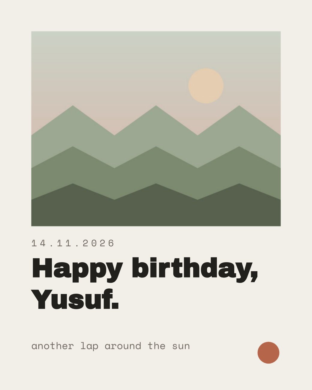 Minimal Modern Birthday Post — editable birthday template