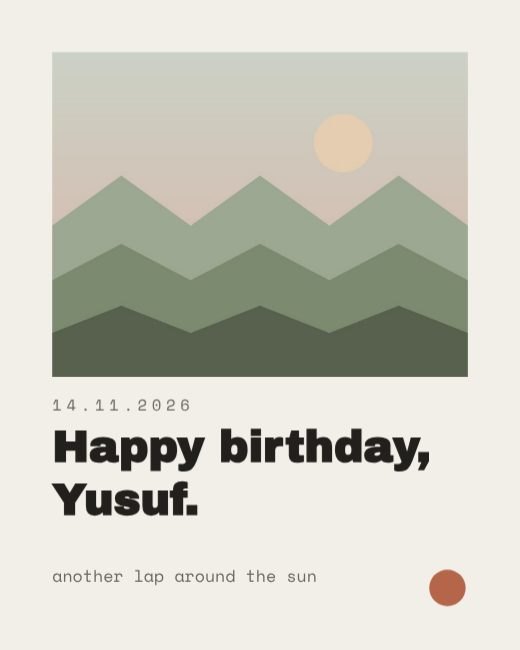 Minimal Modern Birthday Post template
