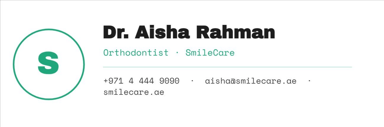 Minimal Monogram Email Signature — editable business template