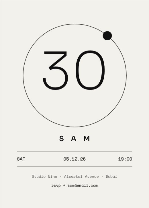 Minimalist Line Birthday Invitation template