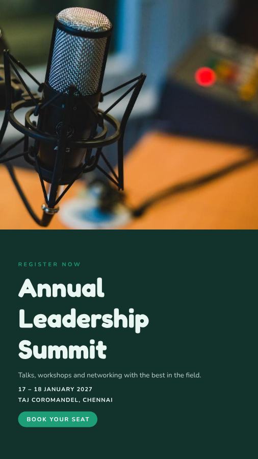 Mint Annual Leadership Summit Story — editable events template