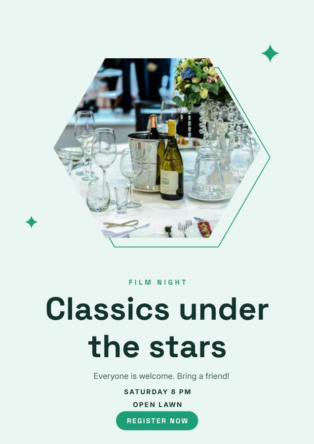 Mint Classics under the stars Poster — editable marketing template