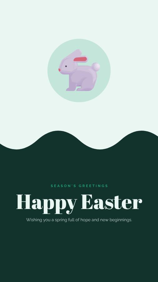 Mint Easter Wishes Story — editable festivals template