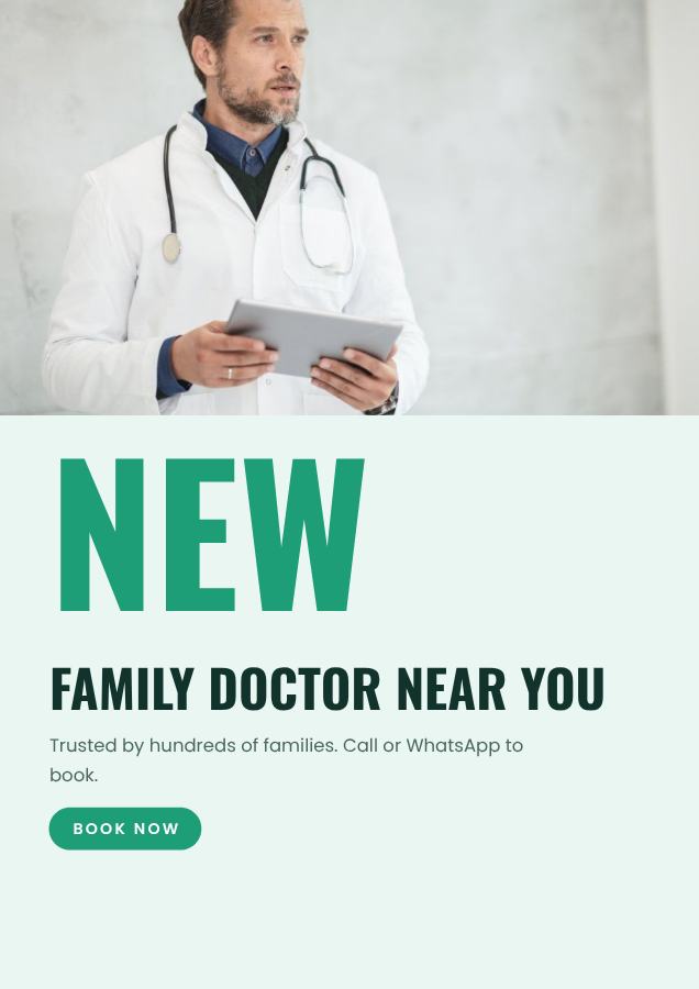 Mint Family doctor near you Clinic Flyer DL — editable business template