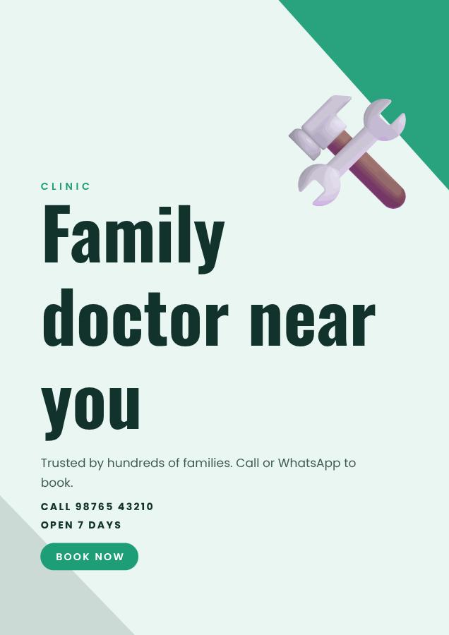 Mint Family doctor near you Clinic Flyer Print — editable business template