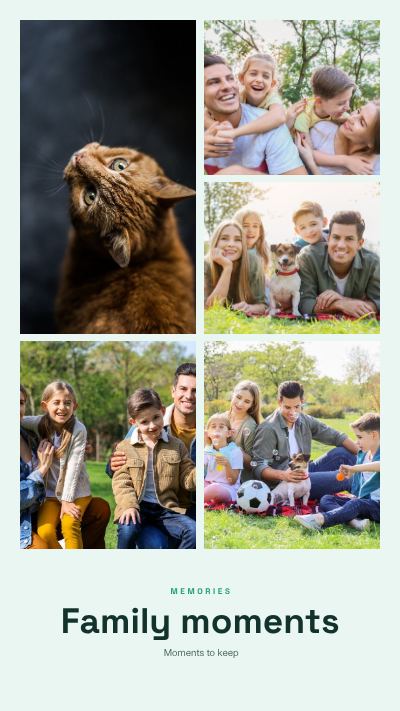 Mint Family moments 5 Photo Collage template