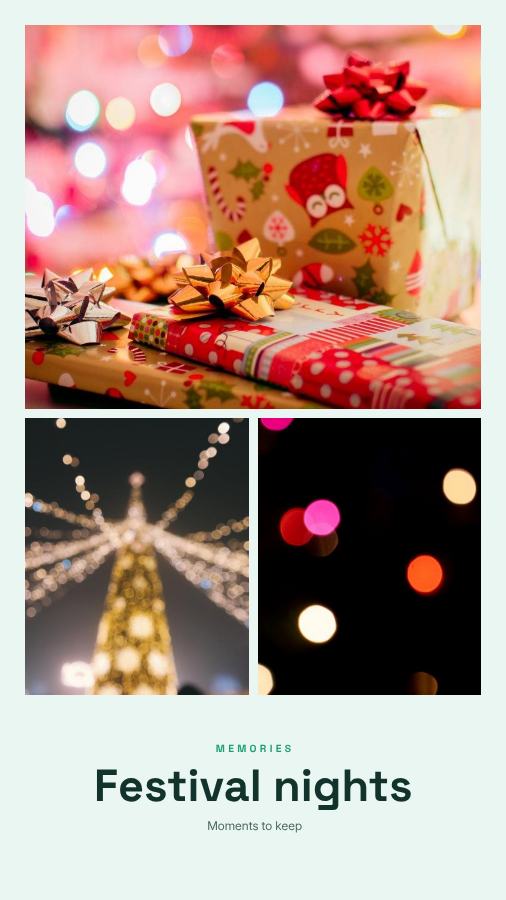 Mint Festival nights 3 Photo Collage — editable photo collage template