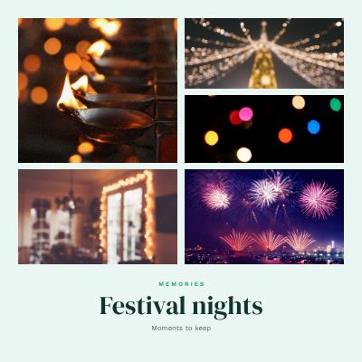 Mint Festival nights 5 Photo Collage template
