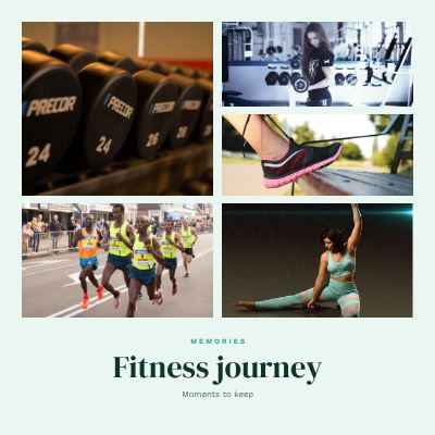 Mint Fitness journey 5 Photo Collage template