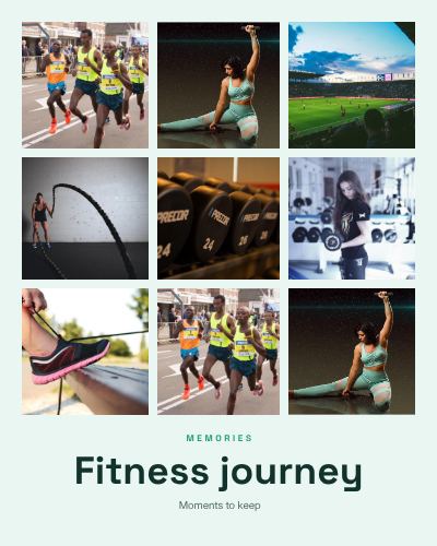 Mint Fitness journey 9 Photo Collage template