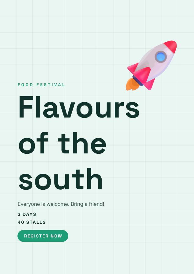 Mint Flavours of the south Poster — editable marketing template