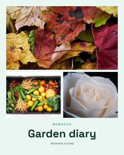 Mint Garden diary 3 Photo Collage template