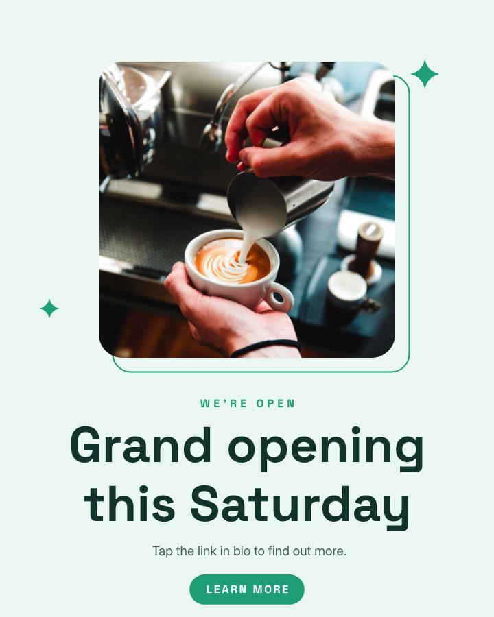 Mint Grand opening this Saturday Announcement Post — editable social media template
