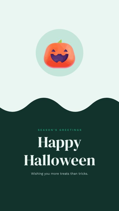 Mint Halloween Wishes Story — editable festivals template