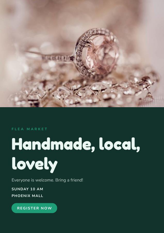 Mint Handmade, local, lovely Poster — editable marketing template