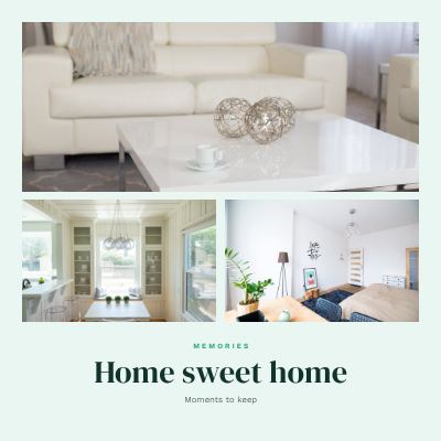 Mint Home sweet home 3 Photo Collage template
