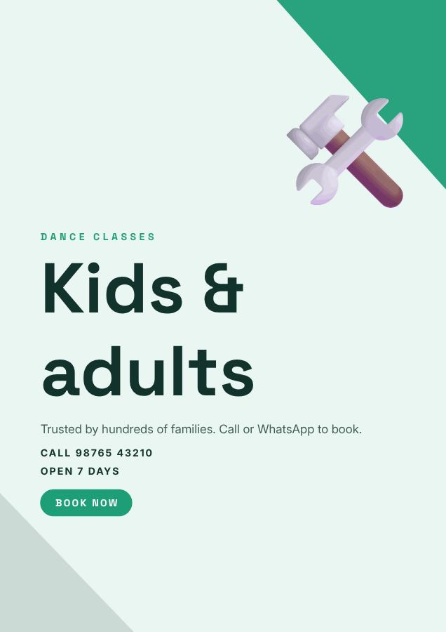 Mint Kids & adults Dance classes Flyer Print — editable business template