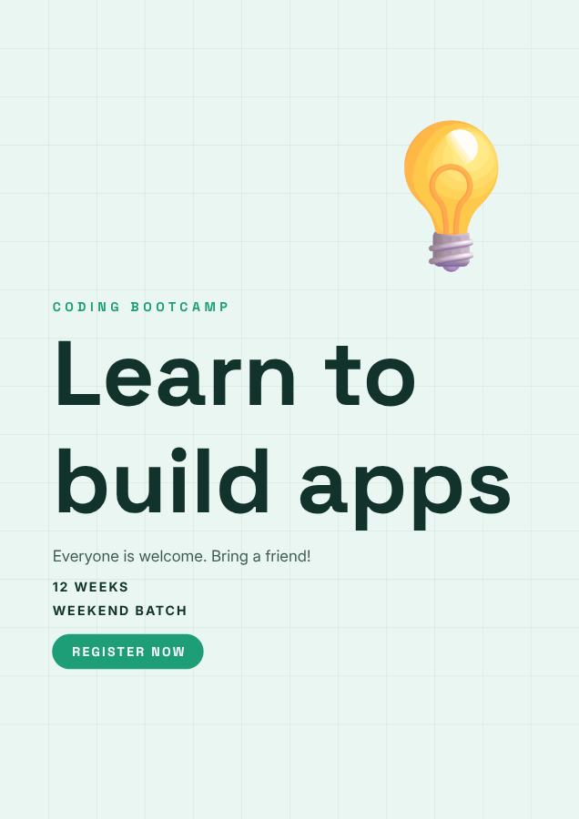 Mint Learn to build apps Poster — editable marketing template