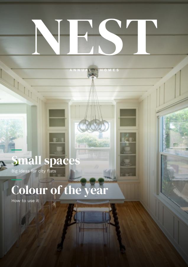 Mint NEST Homes Magazine Cover Annual — editable marketing template