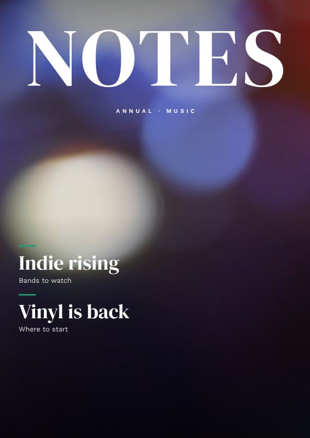Mint NOTES Music Magazine Cover Annual — editable marketing template