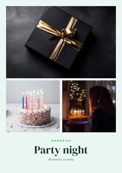 Mint Party night 3 Photo Collage template