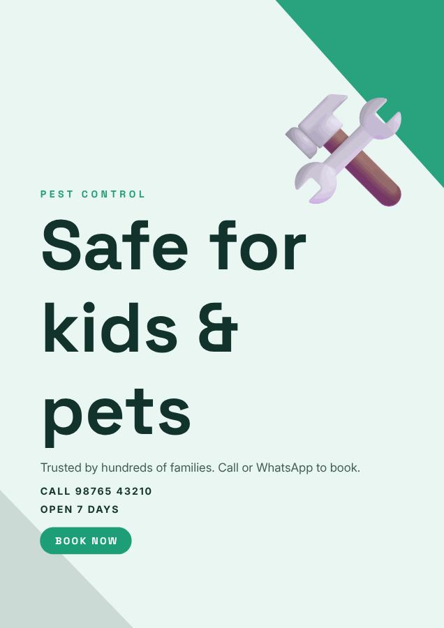 Mint Safe for kids & pets Pest control Flyer Print — editable business template