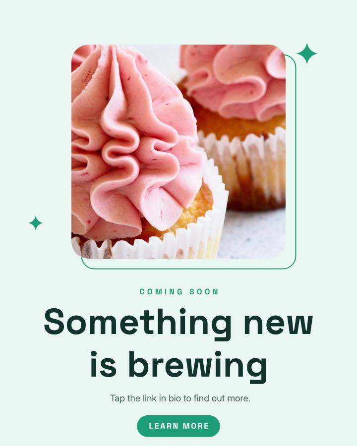 Mint Something new is brewing Announcement Post — editable social media template