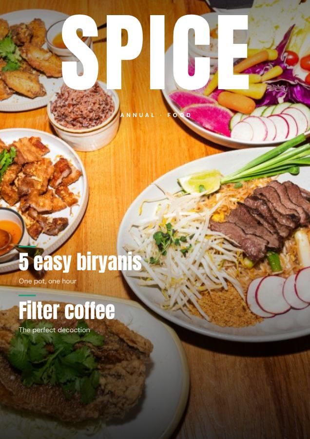 Mint SPICE Food Magazine Cover Annual — editable marketing template