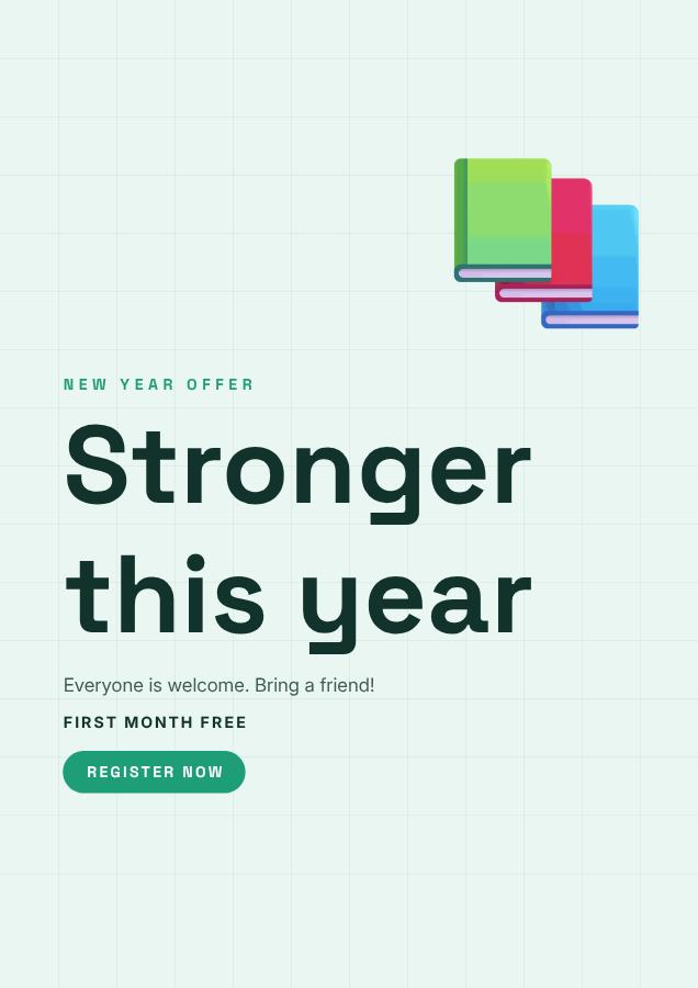 Mint Stronger this year Poster — editable marketing template