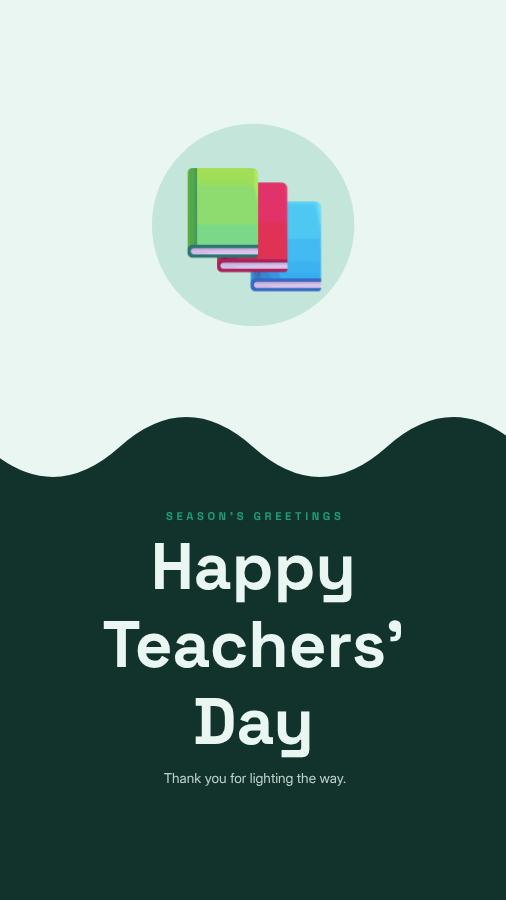 Mint Teachers' Day Wishes Story — editable festivals template