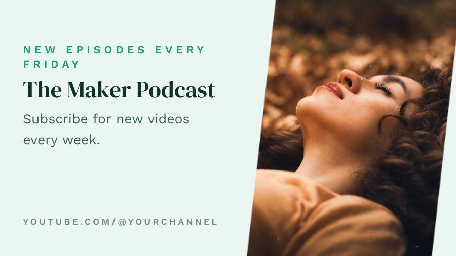 Mint The Maker Podcast YouTube Channel Banner — editable social media template