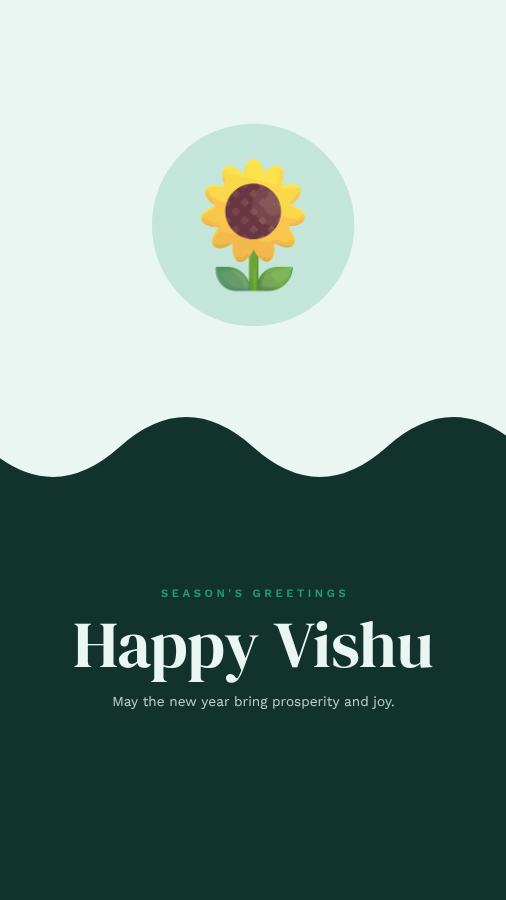 Mint Vishu Wishes Story — editable festivals template