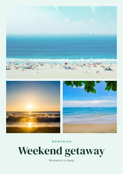Mint Weekend getaway 3 Photo Collage template