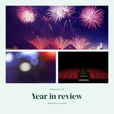 Mint Year in review 3 Photo Collage template