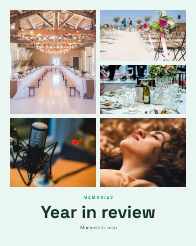 Mint Year in review 5 Photo Collage template