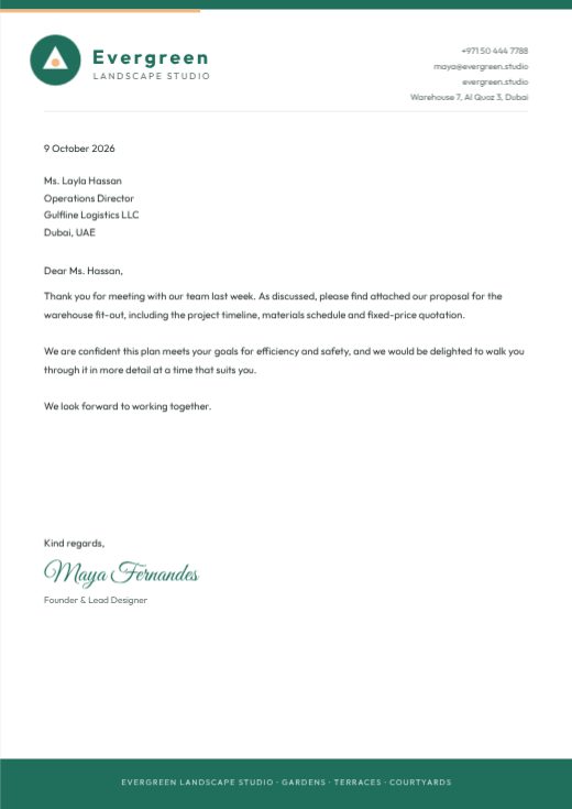Modern Green Brand Stationery Set template