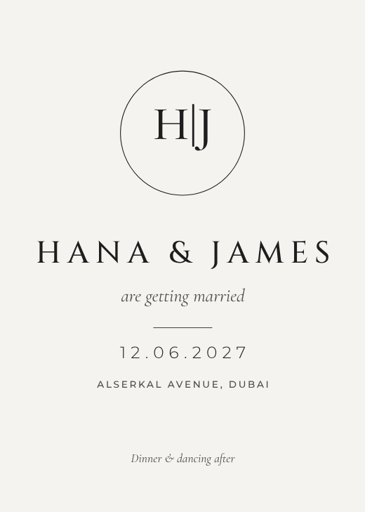 قالب بطاقة دعوة مجاني — Modern Monogram Minimal Invitation