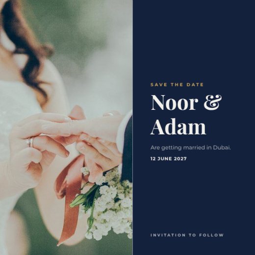 Modern Wedding Save the Date Square