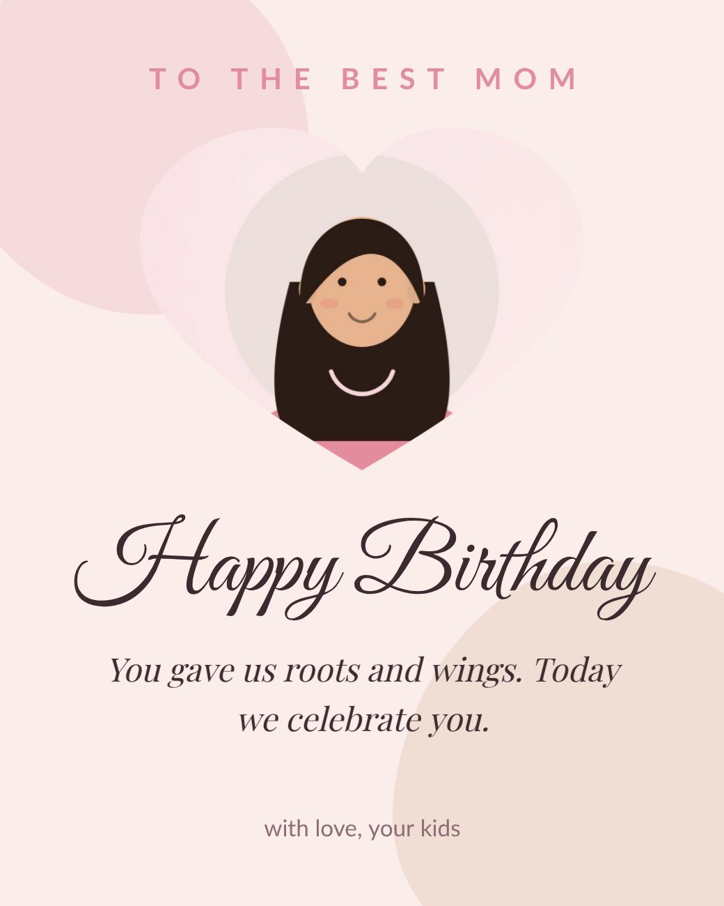 Mom Heart Wish Card Post — editable birthday template