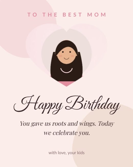 Mom Heart Wish Card Post template