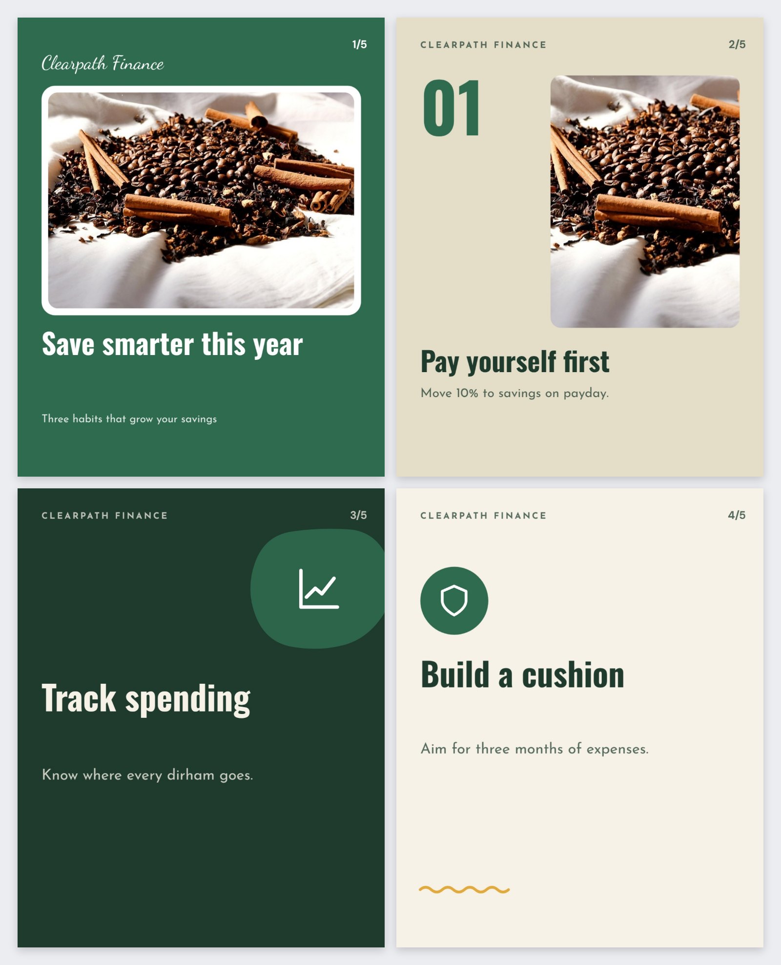 Money Tips Instagram Carousel — editable social media template