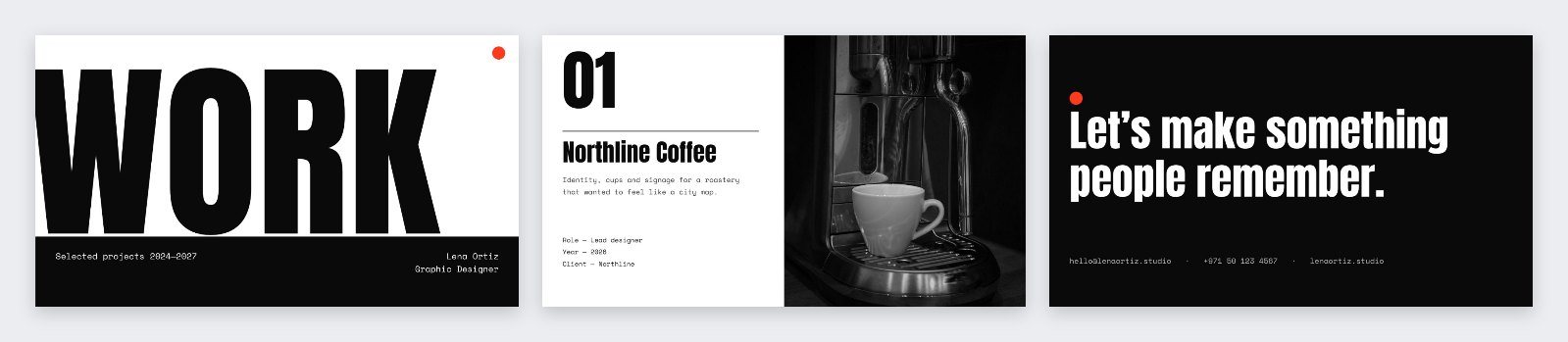 Mono Bold Work Portfolio Deck — editable business template
